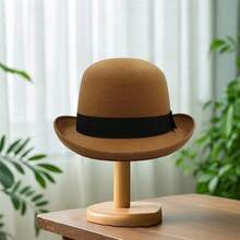 Men Women Felt Bowler Hat Classic Party Hats Lightweight Derby Fedora Hats Costume Accessories - Màu Khaki - Xem 1