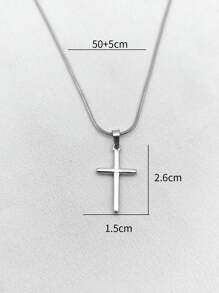 1 pieza Collar con colgante de cruz de acero inoxidable de estilo francés de moda, diseño de lujo exclusivo, joyería versátil para fiestas