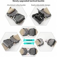JUKMO Tactical Belt, Hiking Rigger 1.5 Nylon Web Work Belt With Heavy Duty Quick Release - 郊狼 - 查看 2
