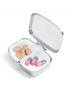 1 hộp đựng thuốc hình mèo trừu tượng - Hộp đựng thuốc bằng kim loại sơn hai ngăn, hộp đựng thuốc du lịch di động, vừa vặn với túi/ví - Hộp đựng vitamin trang trí độc đáo làm quà tặng, thiết kế nghệ thuật, hộp đựng thuốc nhỏ gọn - Con mèo trừu tượng - Xem 5