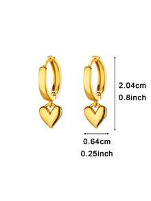 1 Đôi bông tai hình trái tim nhỏ nhắn, kiểu dáng thả lơi, dành cho nữ và bé gái, bông tai vòng ôm sát tai, phụ kiện trang sức thời trang, quà tặng cho phái nữ. - yêu - Xem 15