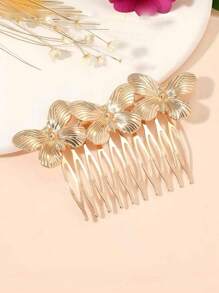 1 pieza Accesorio para el cabello de metal con mariposa vintage, elegante pasador de cabello práctico para uso diario y nupcial, peinetas, peinetas para el cabello, peineta lateral, artículos escolares