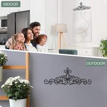 1PC Retro Metal Scroll Wall Art Decor, Rustic Iron Wall Medallion Black Metal Scroll Wall Art Iron Metal Wall Plaque For Living Room Home Decoration Room Decor Bedroom Decor Wall Decor Kitchen Decor - Black - View 3