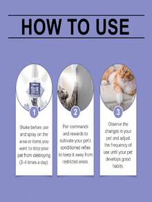 Pet Anti-Scratch Spray, Repellent For Cats To Stop Licking Bitter Taste, Helps Prevent Pet From Chewing On Furniture, Sofa, Effectively Corrects Bad Behaviors And Helps Pets Avoid Licking Wounds And Biting Furniture - Multicolor - View 6