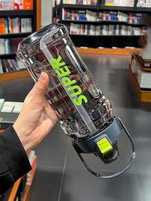 1pc 1500/2000ML Sports Water Bottle Marker Leak-Proof Cup Motivational Portable Water Bottle For Outdoor Sport Fitness - Multicolor - View 5