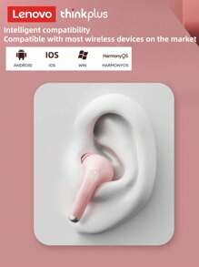 Lenovo Auriculares Bluetooth LP40PRO, sonido HIFI de media oreja, larga duración de la batería, llamadas HD, control táctil inteligente, a prueba de sudor, con micrófono integrado, auriculares inalámbricos