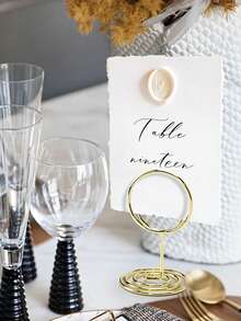 2 件/5 件/10 件/20 件 - 桌牌架、优质迷你桌号架、卡片架、金属丝照片架、装饰品、婚宴、派对、生日、桌面中心装饰、周年纪念派对（金色） - 金色 - 查看 3