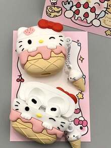 Sanrio 1 件  KT Kitty 可爱无线耳机盒保护套适用于 Apple 1/2/3/4/Pro/Pro2（不含耳机）