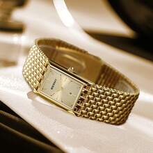 BERNY Men's Golden Stainless Steel Business Quartz Watch-Square Dial With Date Indicator,30M Water-Resistant,Luxurious & Minimalist,Ideal For Business & Casual Occasions - 金色 - 查看 8