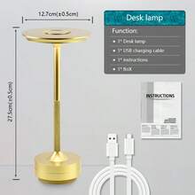 مصباح نوردي قابل للشحن لاسلكي بلمس معدني، مصباح مكتب قابل للتعتيم، إضاءة ليد سريعة الشحن عبر USB، 3 درجات حرارة لون، مصباح سرير، مصباح حماية للعين، مناسب لمصباح الدراسة، ديكور المنزل، إضاءة غرفة الأطفال ليلاً، ديكور عيد الميلاد، إضاءة غرفة المعيشة