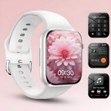 1pc Comfort Silicone Strap Unisex Smart Watch, 2.01" Touch Screen, With Calling Function, Call/Alarm/Message Reminder, Multi-Sport Modes, Fitness Tracker, Step & Calorie Counter, USB Charging, Compatible With Android & IOS - 240P TFT Display, 160mAh Lithium Polymer Battery
