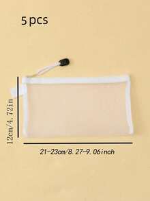 5pcs Baby Nursery Storage Bags, Children's Puzzle Toy Storage Pouch, Breathable Travel Baby Clothes Organizer Bag, Kids Stationery Pencil Case - White - View 6