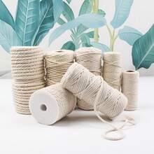白色手工编织绳，DIY花园装饰，办公室相框，节日装饰，手工礼品工艺品，礼品包装，圣诞节，婚礼装饰，家居装饰编织绳 - 白色 - 查看 5