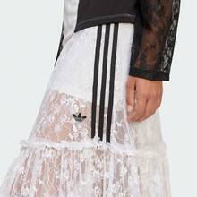 Adidas Originals 女式侧条纹蕾丝下摆针织长裙 KD2288 - 白色 - 查看 4