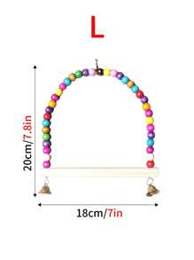 1 pièce/2 pièces Jouet à bascule coloré avec cloche pour cage d'oiseau de compagnie, nid. Jouets à suspendre de hamac aux couleurs assorties pour divertir les animaux de compagnie