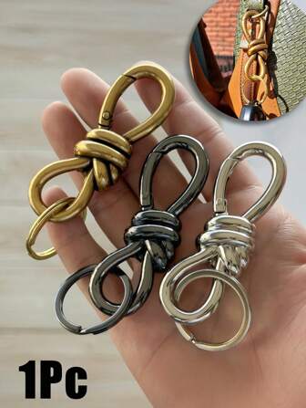 扭结扣包饰钥匙扣、D 形环钥匙扣 - 高品质奢华钱包配件，完美为您的包袋增添时尚感，适合日常使用、特殊场合、多功能设计、时尚宣言、优雅时尚、耐用实用，增添一丝精致感。适合女性朋友、周年纪念礼物、返校礼物