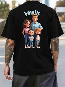 Personalisiertes T-Shirt mit Foto-/Designdruck für Herren, schwarzes T-Shirt, ideal als Geschenk zum Valentinstag/Geburtstag/Jahrestag, Firmenuniformen, Unabhängigkeitstag, Party, lässige Kurzarmoberbekleidung, täglicher Büro-Chic - Schwarz - Übersicht 3