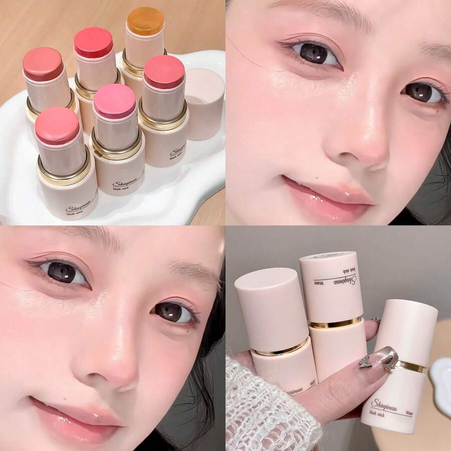 SHAQINUO 亮泽腮红棒，质地细腻通透，不粘腻，保湿亮泽，易于涂抹，持久显色，打造健康光泽