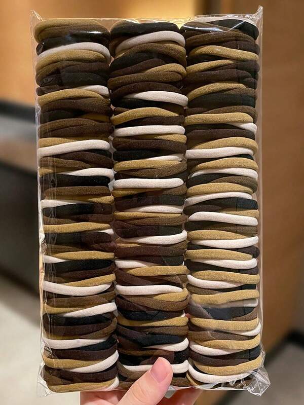 100/200/300/500 buc. Clave elastice simple pentru păr, accesorii de păr casual versatile pentru coadă de cal, împletituri. Potrivite pentru purtare zilnică, toate anotimpurile, rechizite școlare, accesorii pentru femei