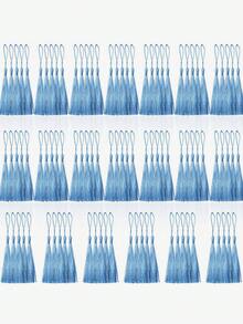 100 Pcs Light Blue Mini Tassels 13cm/5in With Loop For Bookmarks, Jewelry Making, DIY Projects By Creatrill