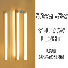 1 pezzo/3 pezzi Striscia luminosa a LED con sensore intelligente, installazione magnetica, ricarica USB, luce notturna a colore caldo, adatta per cucina, armadio, corridoio e scale, camera da letto, illuminazione notturna, cucina, scrivania ecc.