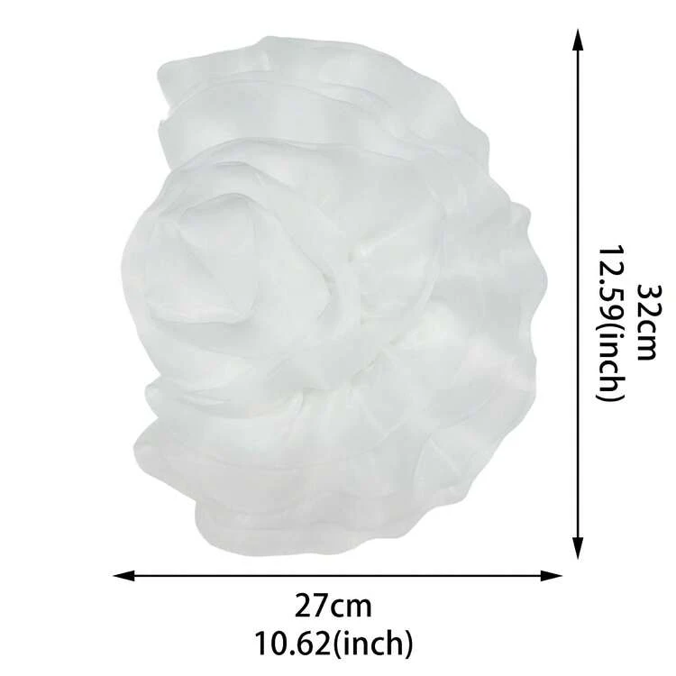 2pcs Handmade 3D Organza Flower Applique Corsage - Vibrant Solid Colour Layered Rose Design, Handmade Sewing Supplies For DIY Bridal Wedding Dress, Corsage And Fashion Accessories, Wedding Holiday Party Wear! - Multicolor - View 5