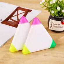 Personalized Creative Triangle Highlighter Pen, Vibrant Multi-Color, Cute Stationery For Students, Back To School Supplies