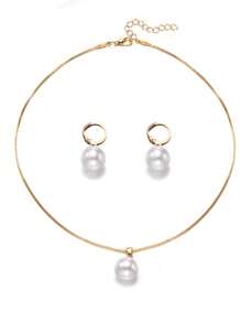 3pcs Pearl Suit Jewelry Is Suitable For Women's Daily Wear, New Fashionable And Elegant Earrings Necklace Jewelry Suit Women'sDaily/Party Wear, Mother's Day And Valentine's Day GiftValentines
