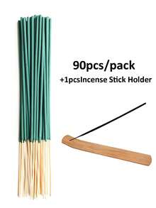 90支香茅驱蚊棒，持久植物香味，带香炉，人造木材质，适用于居家、露营、瑜伽、节日送礼 - 彩色 - 查看 12