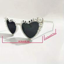 Gafas de novia con perlas para despedida de soltera, gafas con corazón blanco para la novia, gafas para mujeres de despedida de soltera con perlas, accesorio para ducha nupcial, regalo para la novia, regalo de cumpleaños de verano, regalos de boda, decoración de playa, útiles escolares, decoración de habitación - Multicolor - Ver 3