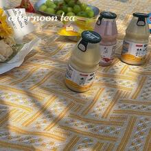 1pc Portable Thick Picnic Blanket, White Camping Mat, Beach Towel, Comfortable Cozy Sofa Throw, Outdoor Garden Tent Pad, Waterproof & Warm, Home Decor, Photography, Anti-Tear, Versatile Blanket/Tablecloth/Wall Hanging - White - View 7