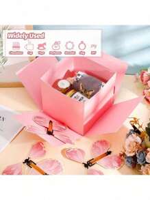 Set de 4 cajas de regalo con mariposas que vuelan, caja sorpresa de papel, adecuada para cumpleaños, bodas, aniversarios y celebraciones del Día de San Valentín
