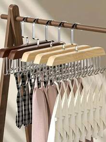 1 件多功能木衣架，带 8 个挂钩 -360° 旋转挂钩 - 便携式内衣、领带、帽子、袜子、毛巾、袜子和手套木衣架 - 节省空间的设计，适合旅行、宿舍和家庭使用，宿舍整理器 | 便携式晾衣架 | 多功能衣架，衣架，独立设计，无需电源，车载壁挂式衣架，非常适合家庭或零售使用 - 彩色 - 查看 9