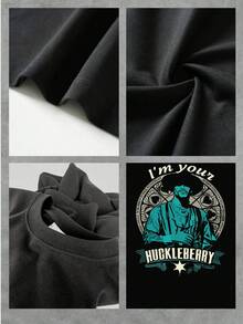 Stylish Men's Tank Top With Unique Huckleberry Finn Personalized Print Vest, Perfect For Casual Summer Wear, Ideal For Fans Of Classic Literature And Is A Great Gift Choice - 黑色 - 查看 5