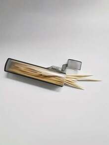 10/4/2/1pc Portable Clear Plastic Toothpick & Swab Holder, Leak-Proof Metal Cylindrical Travel Organizer, Compact Desktop Storage For Home, Camping, And Outdoor Use