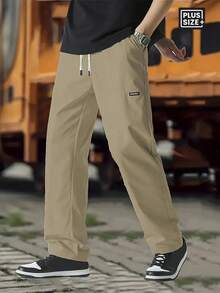 New Spring And Autumn Men's Loose Plus Size Casual Trousers, Fashionable And Casual Plus Size Sports Pants With Multiple Functions, Suitable For Outdoor Daily Wear For Shopping And, The Largest Size Can Wear Up To 300 Pounds. - Dark Grey - View 1