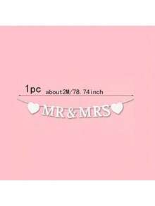 白色先生和夫人横幅，婚礼背景装饰，适用于求婚、订婚、婚礼装饰 - MR&MRS - 查看 4