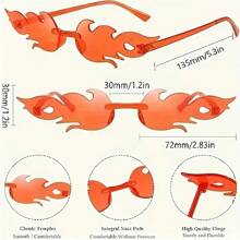 10pcs Flame Shaped Fashion Glasses, Sporty Style, Unisex, Suitable For Parties And Events, Available In Multiple Colors