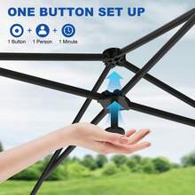 10 X 10 Heavy Duty Pop Up Canopy Tent, Pop-Up Canopy Tent Commercial Instant Canopies, Outdoor ShadeCanopy With 3 Sidewalls - 藍色 - 查看 5