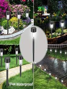 10-Piece Solar Lawn Lights Ground Plug Lights Rust-Proof Small Tube Lights Outdoor Landscape Lighting Suitable For Courtyards, 35 Milliamperes,Gardens And Terraces - Warm light - 查看 4