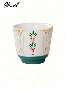 shoxil 1 件陶瓷咖啡杯，中东沙特咖啡杯，150 毫升，卡布奇诺蜡烛杯，节日礼物，适合下午茶、家庭聚会、餐厅、咖啡馆、露营 - 咖啡杯 - 查看 12