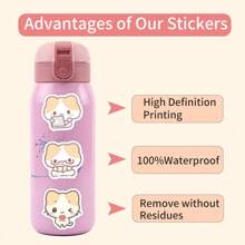 100pcs Cute Cat Stickers Cartoon Cotton Candy Kitten Decal Funny Animal Stickers Kawaii Kitty Stickers Aesthetic Stickers Pack Vinyl Waterproof Stickers For Water Bottle,Computer,Laptop,Phone,Luggage,Notebook,Fridge