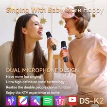 KZ DS-K2 Karaoke Companion Wireless Microphone Dynamic Bluetooth 5.3 DSP Mixer System Machine RGB Colorful Light 3.5mm AUX Amplifier Host