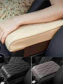 汽车扶手垫增高垫菱格皮革加宽加厚中控台通用车载记忆棉扶手箱垫 - 均碼 - 查看 9