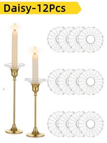 Tropfschutz für Kerzenhalter, klare Glas-Bobeches für Kerzenständer, runde Wachsfänger für Kerzen, gerade Kerzenhalter für Tisch-Mittelstücke, Hochzeiten, Kirchen, Zuhause