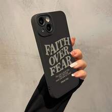 Fashion Creative Faith Over Fear Design Phone Case, Anti-Collision Phone Protective Cover, Phone Accessory Compatible With IPhone 11 12 13 14 15 16 Series - màu đen - Xem 3