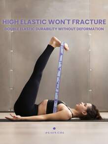1pc Multi-Functional Yoga & Pilates Resistance Band, Portable Flexibility & Strength Training Tool Suitable For Beginners, Home Workout, Dance And Travel, Durable Polyester Material, Yoga Exercise, Adjustable Stretch Strap, Elastic Yoga Stretch Band, Physical Therapy Elastic Band, Stretch Dance Elastic Band