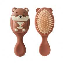 奶茶熊可爱发梳防静电卷发迷你便携式旅行梳子发刷儿童女童梳子发刷造型工具 - 彩色 - 查看 7