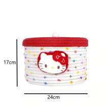 Sanrio 1 Stück Hello Kitty Kawaii Aufbewahrungskorb, süßer Harajuku Charm Kosmetikaufbewahrung Dekobox für Schlafzimmer, Geburtstagsgeschenk, Pink
