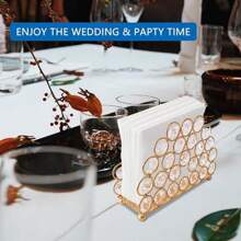 1pc Crystal Metal Elegant Crystal Napkin Holder, Great For Home Decor And Storage In Bedroom, Living Room And Car